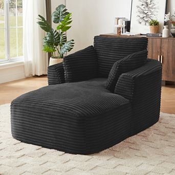 CEWOR Oversized Corded Corduroy Chaise Lounge, Compressed Sofa Chair, No Assembly