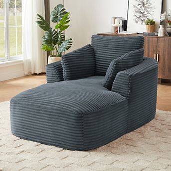 CEWOR Oversized Corded Corduroy Chaise Lounge, Compressed Sofa Chair, No Assembly