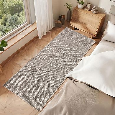 Collection Indoor Area Rug Handmade Flat Weave Wool Cotton for Living Room, Bedroom
