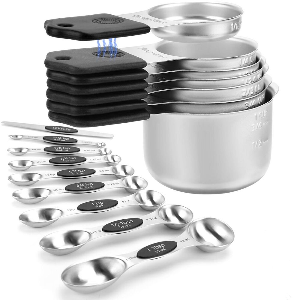16 pieces Magnetic Stainless Measuring Set with Leveler