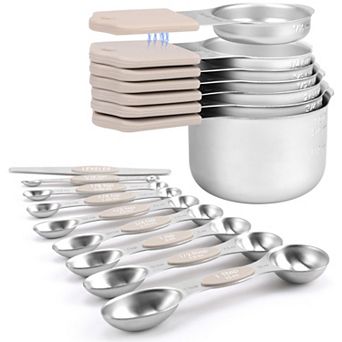16 pc Magnetic Stainless Measuring Set with Leveler