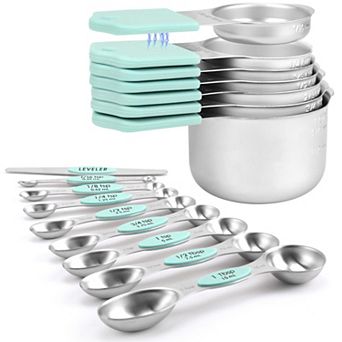 16 pc Magnetic Stainless Measuring Set with Leveler