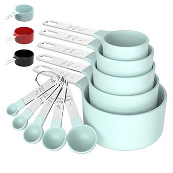 Stackable Nesting Measuring Cups Spoons Stainless Handle Kitchen Tools 5+5 set