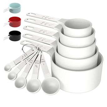 Stackable Nesting Measuring Cups Spoons Stainless Handle Kitchen Tools 5+5 set
