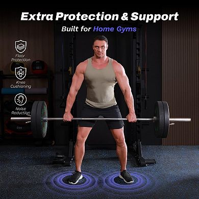 0.56" Dual-Layer Rubber & EVA Foam Gym Mats 24 sq ft Interlocking