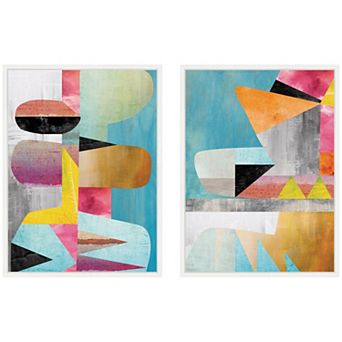 NC Objet 1 & 2 2 pc Framed Canvas Wall Art Set by Nikki Chu