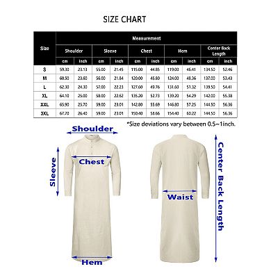 Men's Long Sleeve Robe Button Down Casual Side Split Gown Shirt Tops