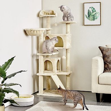 57" Multi-Level Cat Tree Condo Activity Tower Play House