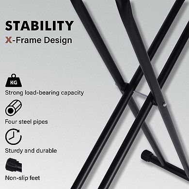 Heavy Duty Ironing Board 47x16 Metal Frame Thick Pad Adjustable Height Foldable