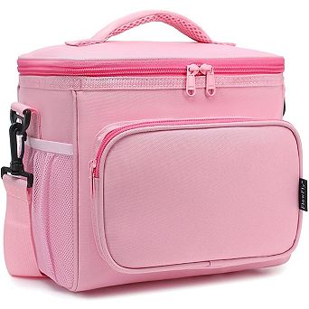 Insulated Lunch Bag Adjustable Strap Zipper Mesh Pockets