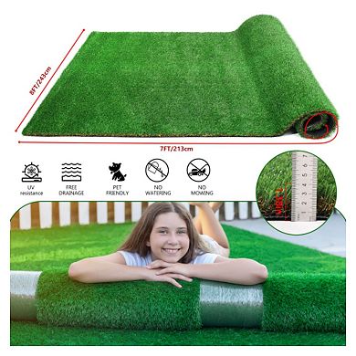 WOW PIONEER Realistic Outdoor Artificial Grass Runner Rug for Patio Garden Lawn Decor