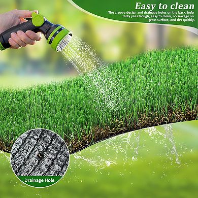 WOW PIONEER Realistic Outdoor Artificial Grass Runner Rug for Patio Garden Lawn Decor