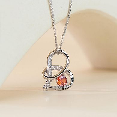 Infinity Heart Zircon Pendant Necklace Wife mother lover gift