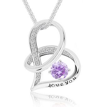 Infinity Heart Zircon Pendant Necklace Wife mother lover gift