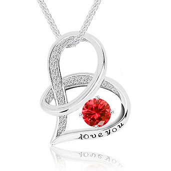 Infinity Heart Zircon Pendant Necklace Wife mother lover gift
