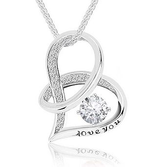 Infinity Heart Zircon Pendant Necklace Wife mother lover gift