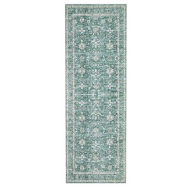 Washable Vintage Oriental Rug - Non-Slip Thin Carpet for Home