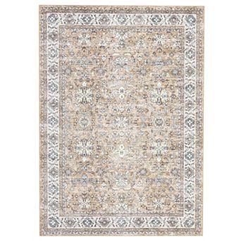 Washable Vintage Oriental Rug - Non-Slip Thin Carpet for Home