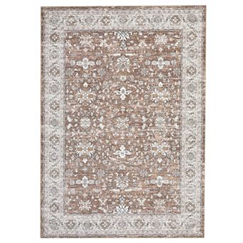 Washable Vintage Oriental Rug - Non-Slip Thin Carpet for Home