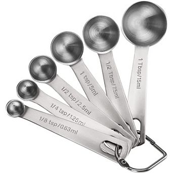 6 pc Stainless Steel Measuring Spoons Set 6 pc Metric Dry Liquid