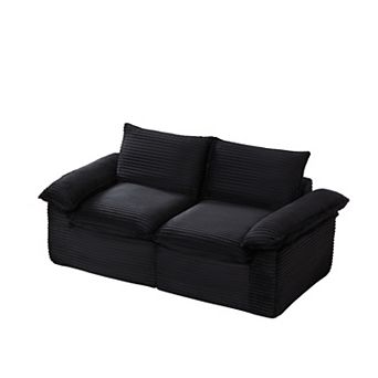 CEWOR Corduroy Cloud Loveseat, Compression Combination Sofa, No Assembly