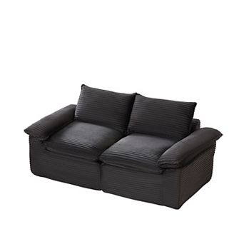 CEWOR Corduroy Cloud Loveseat, Compression Combination Sofa, No Assembly