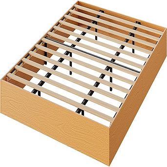 Modern Minimalist Sturdy Wood Platform Bed Frame,Floor-Standing Noise-Free,Strong Wooden Slats