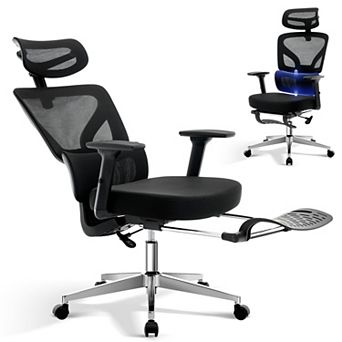Ergonomic High-Back Mesh Office Chair with Adjustable Headrest & Lumbar, 3D Armrests, 135° Recline