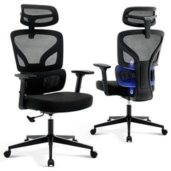 Ergonomic High-Back Mesh Office Chair with Adjustable Headrest & Lumbar, 3D Armrests, 135° Recline