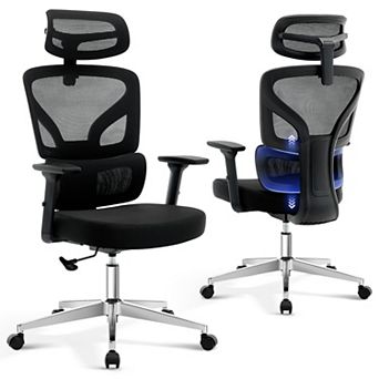 Ergonomic High-Back Mesh Office Chair with Adjustable Headrest & Lumbar, 3D Armrests, 135° Recline