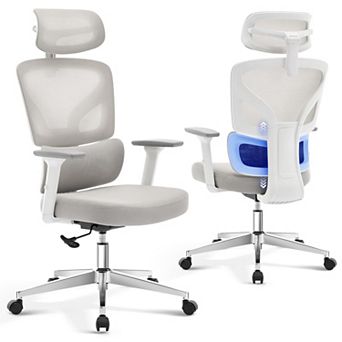 Ergonomic High-Back Mesh Office Chair with Adjustable Headrest & Lumbar, 3D Armrests, 135° Recline