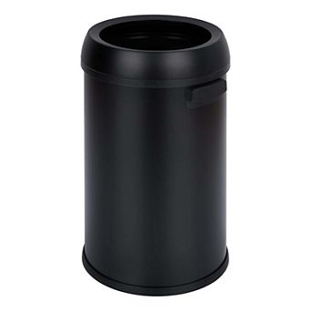 17 Gallon Stainless Steel Round Open Lid Trash Can Fingerprint-Proof with Removable Inner Liner