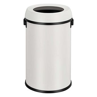 17 Gallon Stainless Steel Round Open Lid Trash Can Fingerprint-Proof with Removable Inner Liner