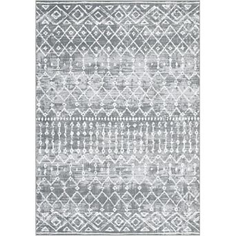 Washable Vintage Geometric Rug - Non-Slip Low Pile for Living Room Bedroom Decor