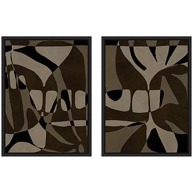 Sylvie Contour 1 and 2 Framed Canvas Art Set by Shatha Al Dafai