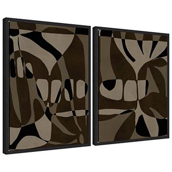 Sylvie Contour 1 and 2 Framed Canvas Art Set by Shatha Al Dafai