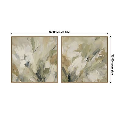 Olive Bloom No. 3 & No. 2 2 Piece Framed Canvas Wall Art Set by Amy Lighthall