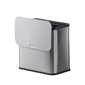 1.3 Gallon Small Stainless Steel Trash Can with Lid, Slim Design for Bathroom Kitchen Office