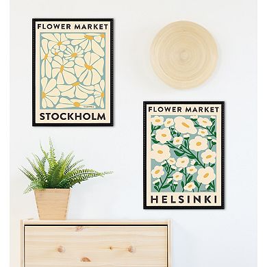 Sylvie Flower Market 1 and 2 Framed Canvas Art Set by Carrie Cantwell