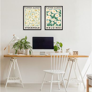 Sylvie Flower Market 1 and 2 Framed Canvas Art Set by Carrie Cantwell