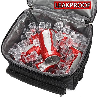 Double Layer Insulated Lunch Tote with Adjustable Strap