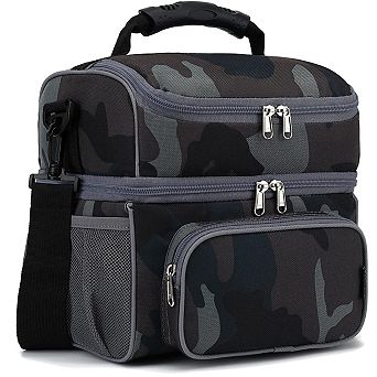 Double Layer Insulated Lunch Tote with Adjustable Strap