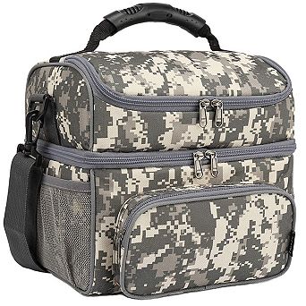 Double Layer Insulated Lunch Tote with Adjustable Strap