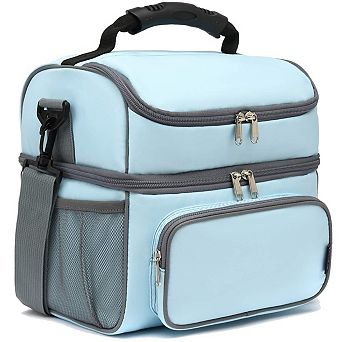 Double Layer Insulated Lunch Tote with Adjustable Strap