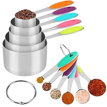 11 pc Stainless Steel Measuring Set Stackable Cooking Baking Tools