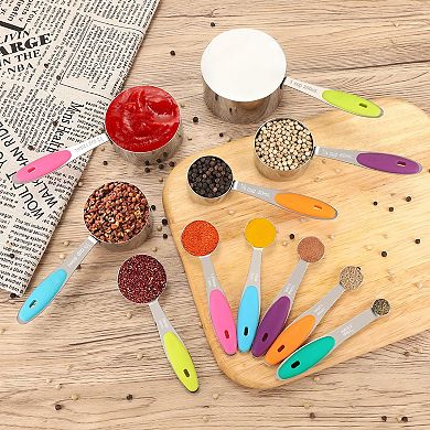 11-piece Stainless Steel Measuring Set Stackable Cooking Baking Tools