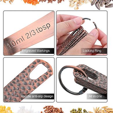 7 Pieces Copper Plated Measuring Spoons Stainless Steel Set