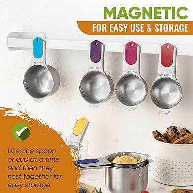 15 pieces Magnetic Stainless Measuring Set with Leveler for Spice Jars