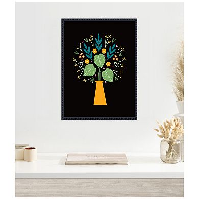 Sylvie Floral Yellow Vase Framed Canvas by Amber Leaders