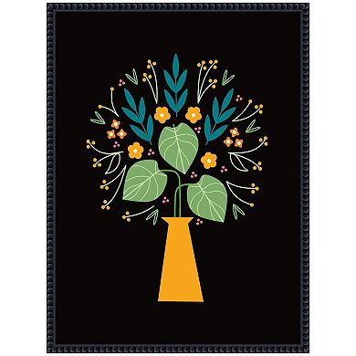 Sylvie Floral Yellow Vase Framed Canvas by Amber Leaders